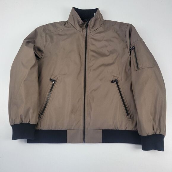 Calvin Klein Brown Ripstop Bomber Full Zip Jacket Mens Size Large - Picture 1 of 14